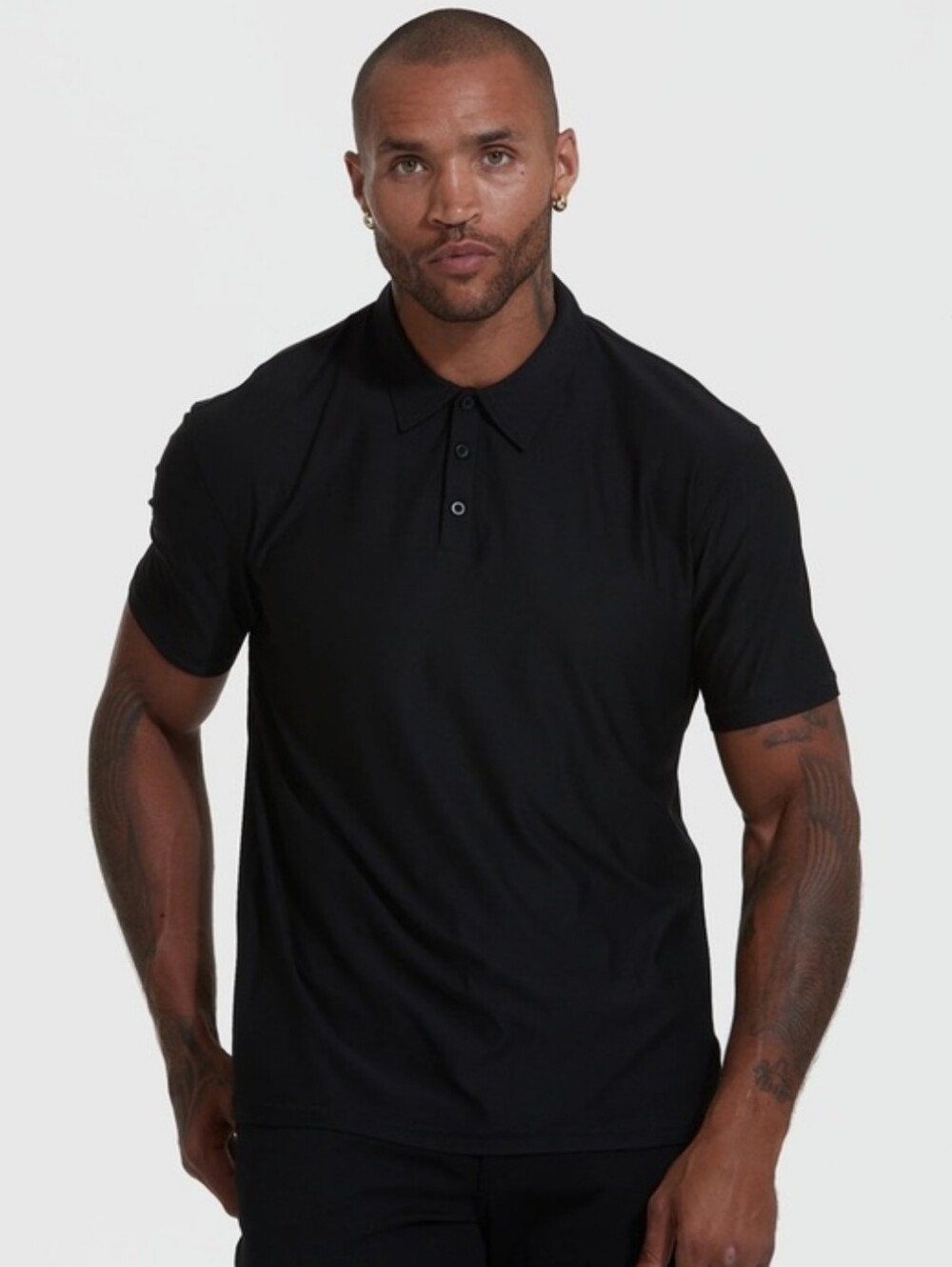 Men's Black 100% Pima Cotton True Classic Polo Shirt Large